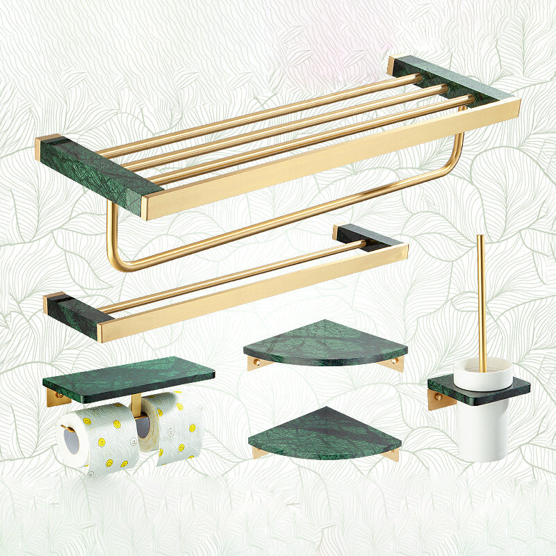 Siopsrl| Golden Bath Hardware Set Brass & Marble Bathroom Accessories Set