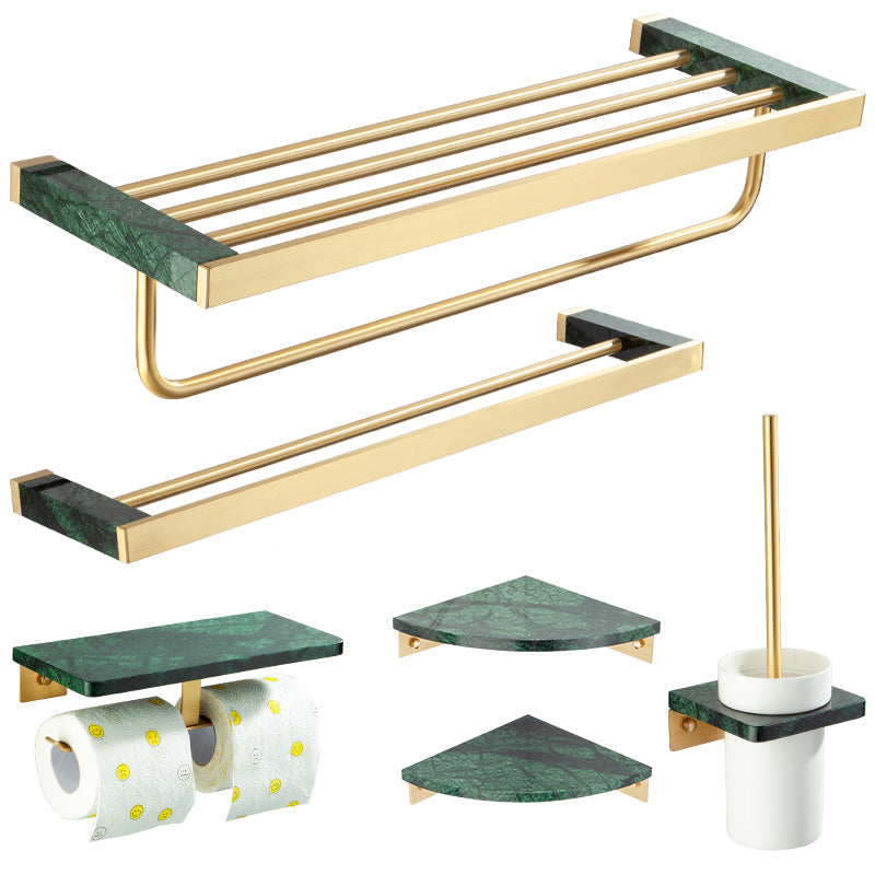 Siopsrl| Golden Bath Hardware Set Brass & Marble Bathroom Accessories Set