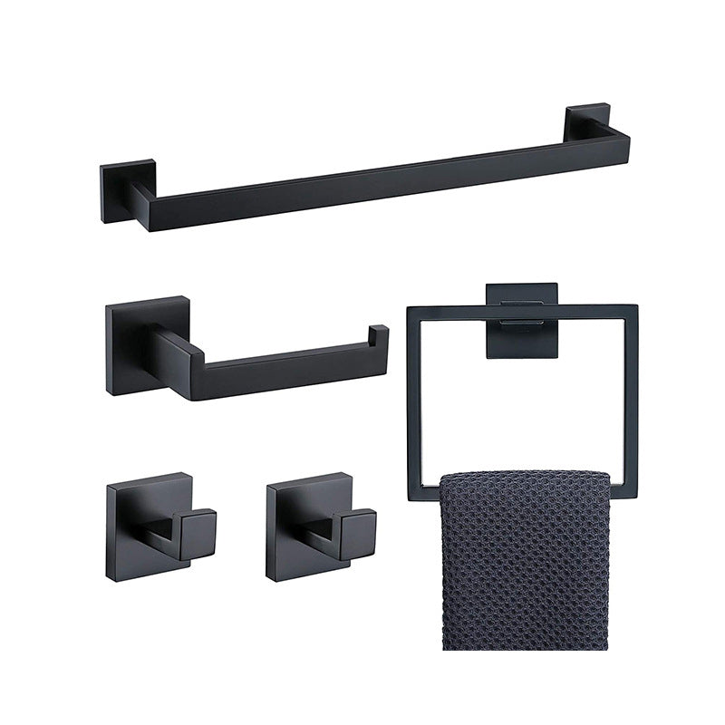 Siopsrl| 7-piece bathroom accessory set made of stainless steel with paper holder/robe hook/towel ring bar