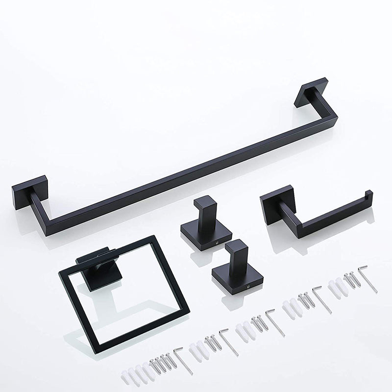 Siopsrl| 7-piece bathroom accessory set made of stainless steel with paper holder/robe hook/towel ring bar