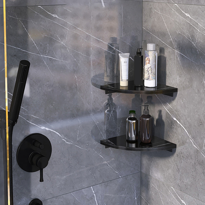 Siopsrl| 3-piece modern bathroom accessory set marble and metal bathroom shelf