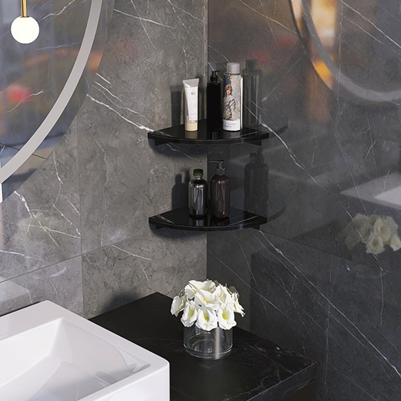 Siopsrl| 3-piece modern bathroom accessory set marble and metal bathroom shelf