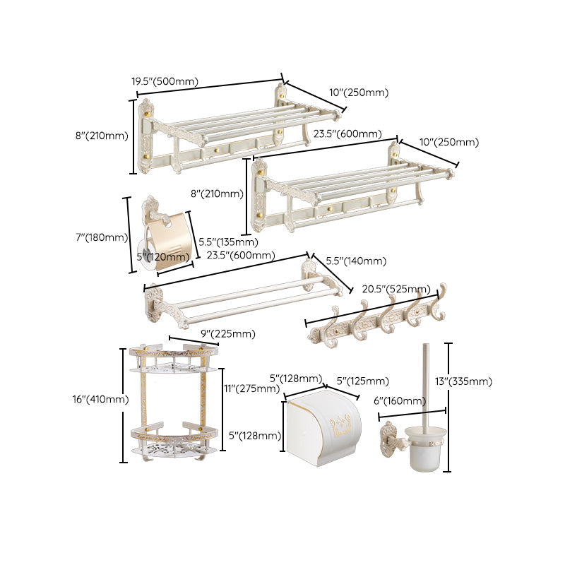 Siopsrl| Traditional Bath Accessories Set White Bathroom Accessories Hardware Set