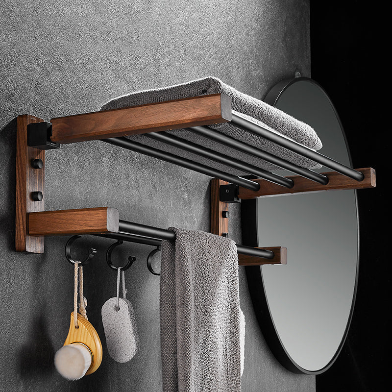 Siopsrl| 7-piece bathroom accessory set wood and metal bathroom accessory hardware set