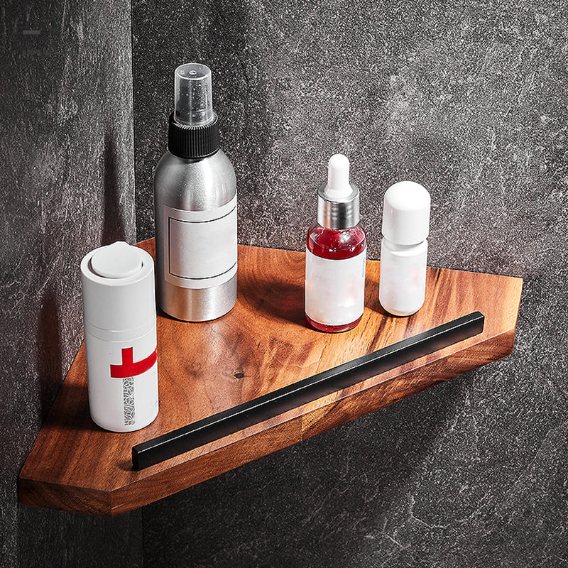 Siopsrl| 7-piece bathroom accessory set wood and metal bathroom accessory hardware set
