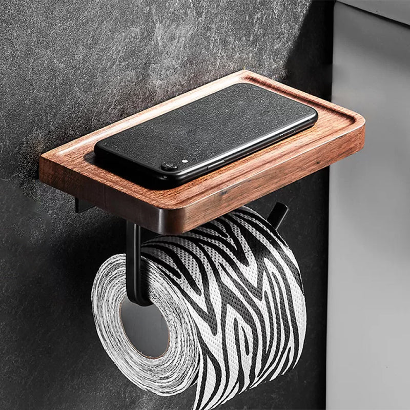 Siopsrl| 7-piece bathroom accessory set wood and metal bathroom accessory hardware set
