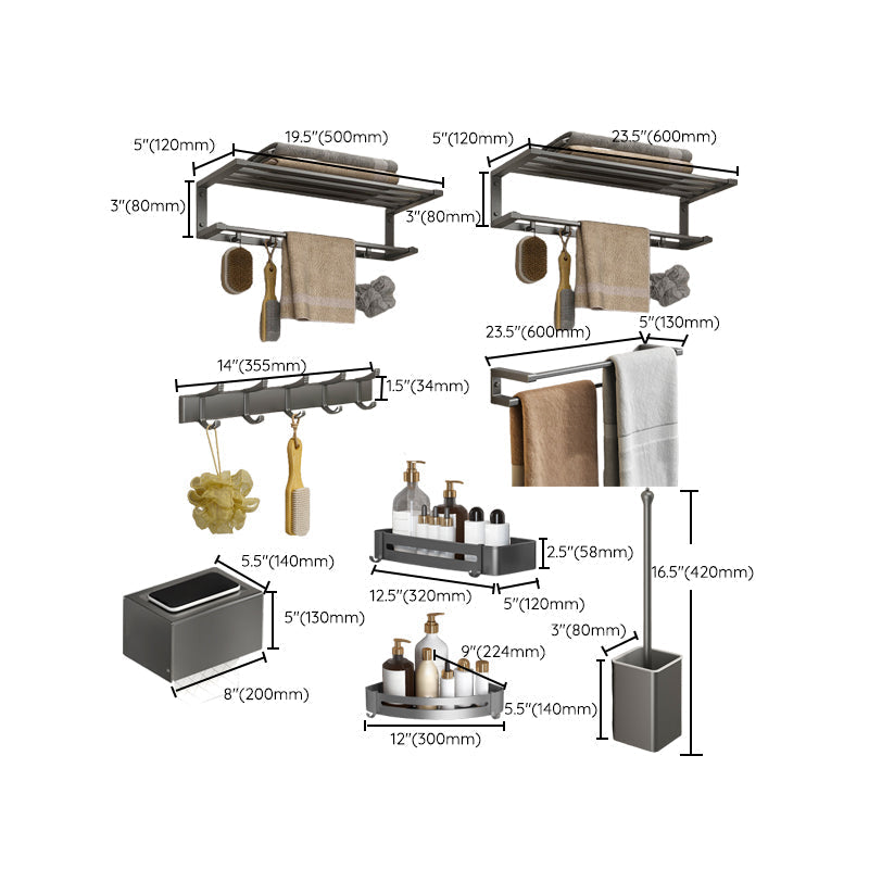 Siopsrl| Modern Bathroom Accessory Set Gray Bathroom Accessories Hardware Set