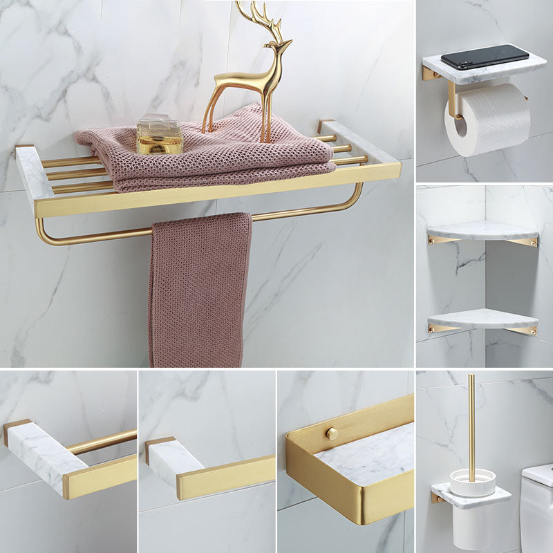 Siopsrl| Polished Brass Bathroom Accessory Set Marble Bathroom Hardware