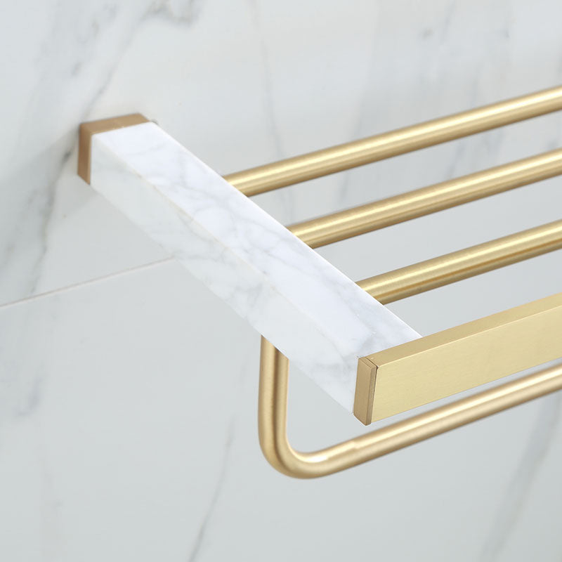 Siopsrl| Polished Brass Bathroom Accessory Set Marble Bathroom Hardware