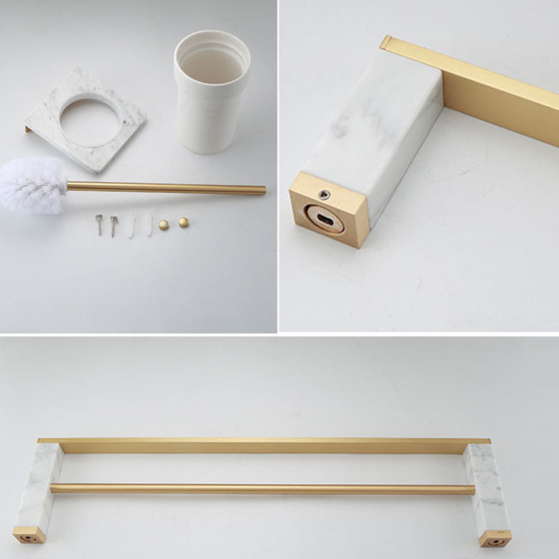 Siopsrl| Polished Brass Bathroom Accessory Set Marble Bathroom Hardware