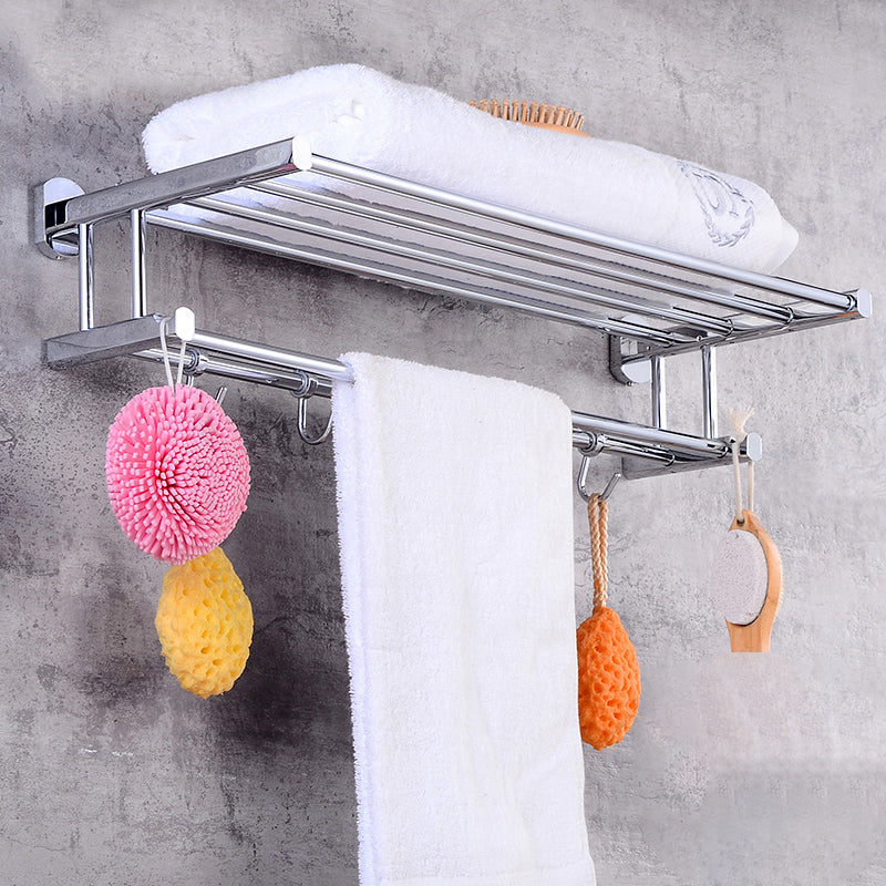 Siopsrl| Contemporary Bathroom Accessories Hardware Set in Silver Metal