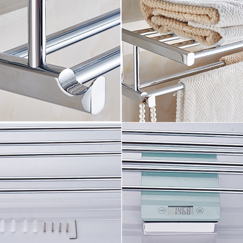 Siopsrl| Contemporary Bathroom Accessories Hardware Set in Silver Metal