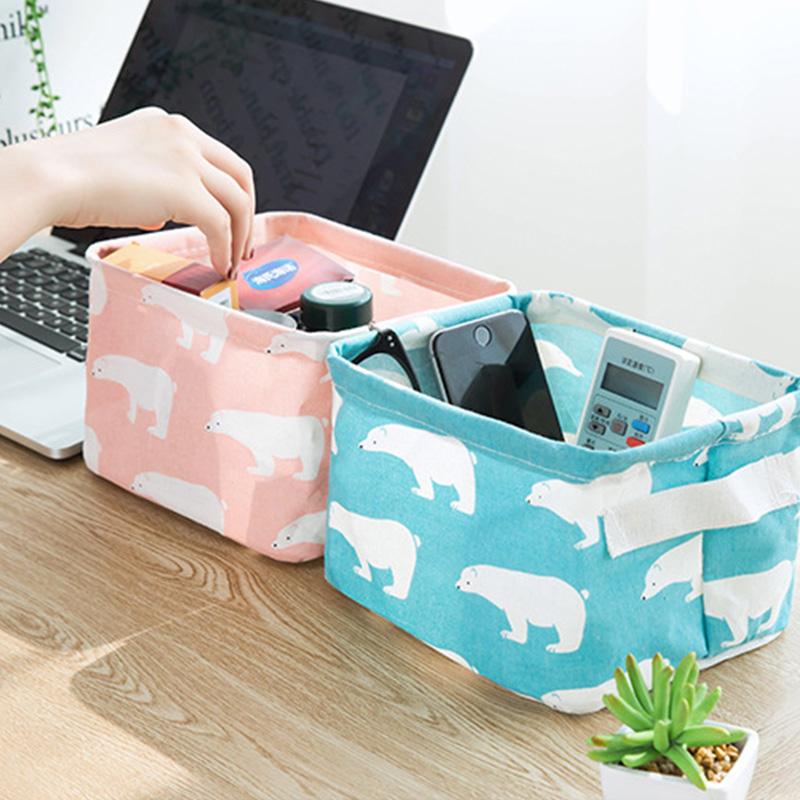 Siopsrl| Foldable Cotton Fabric Storage Basket