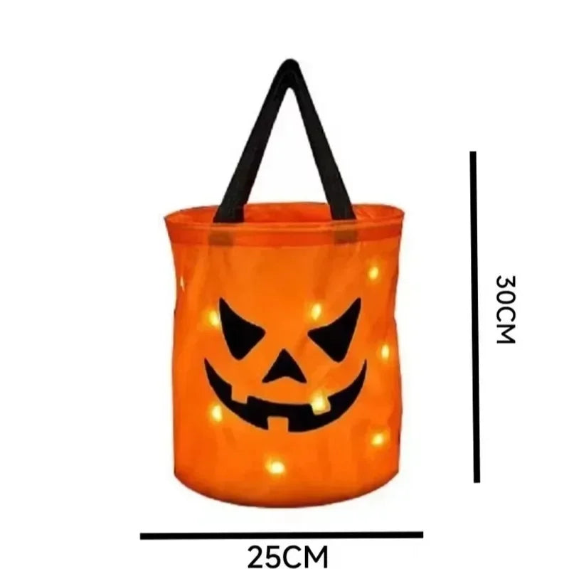 Siopsrl| Light Up Pumpkin Halloween Treat Bag