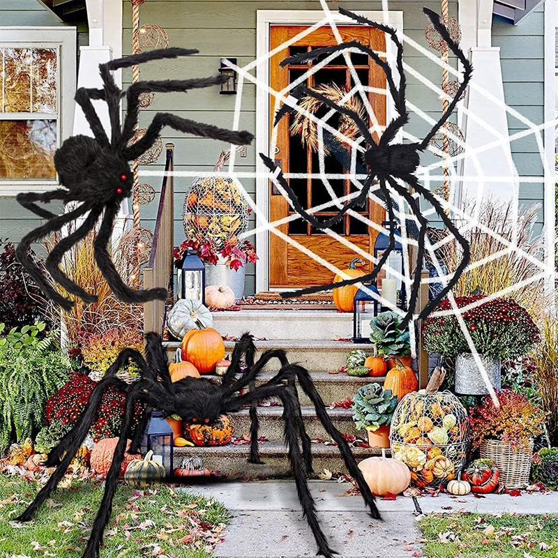 Siopsrl| Halloween Spider Decorations, stretchable spider web