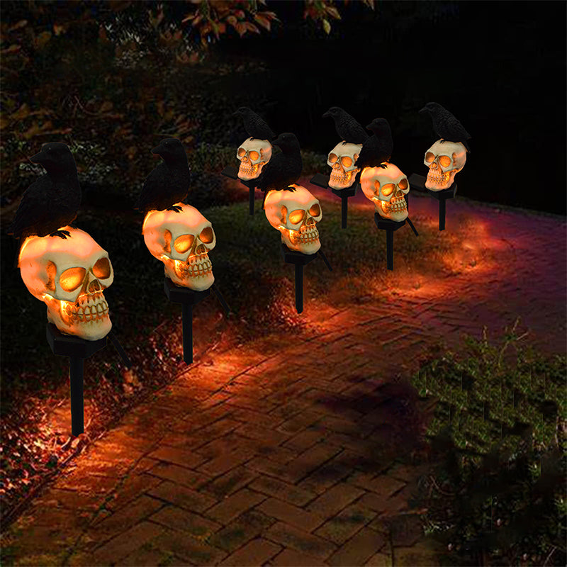Siopsrl| Halloween Solar Skull Crow Decorative Lights
