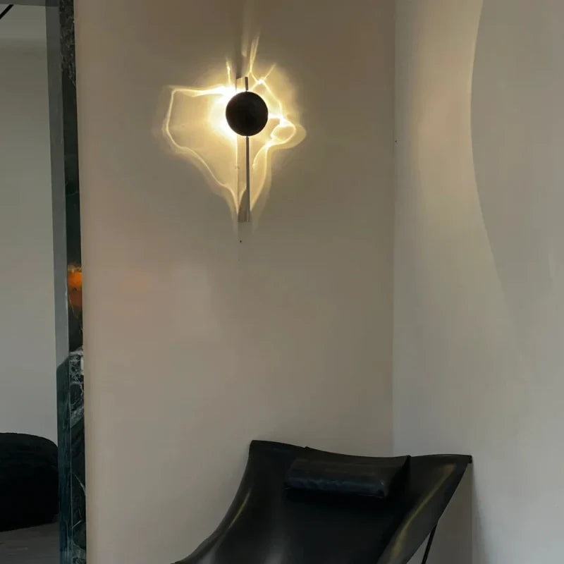 Rotatable Ripple-Light Wall Sconce with Aluminum and Stainless Steel