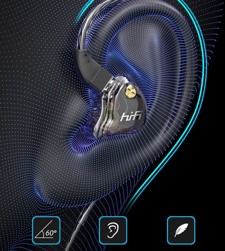 siopsrl | HiFi In-ear Headphones, with High-quality Sound, Changeable Cable Design, Mounting Ear Design & Ergonomics, for Sports, Study & More