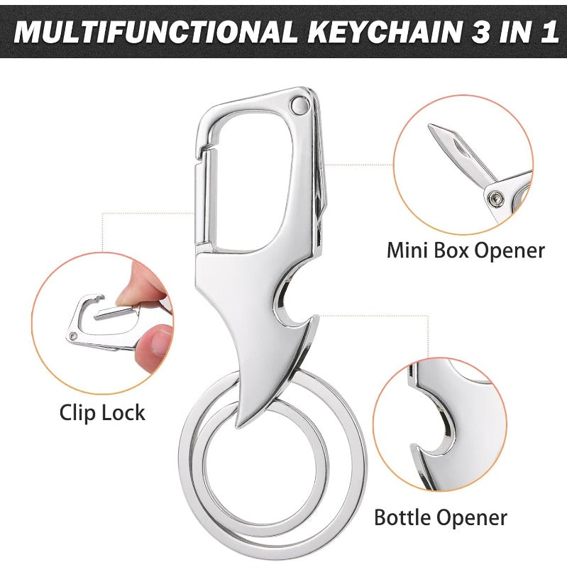 Siopsrl| 3-in-1 Multifunctional Zinc Alloy Keychain Clip