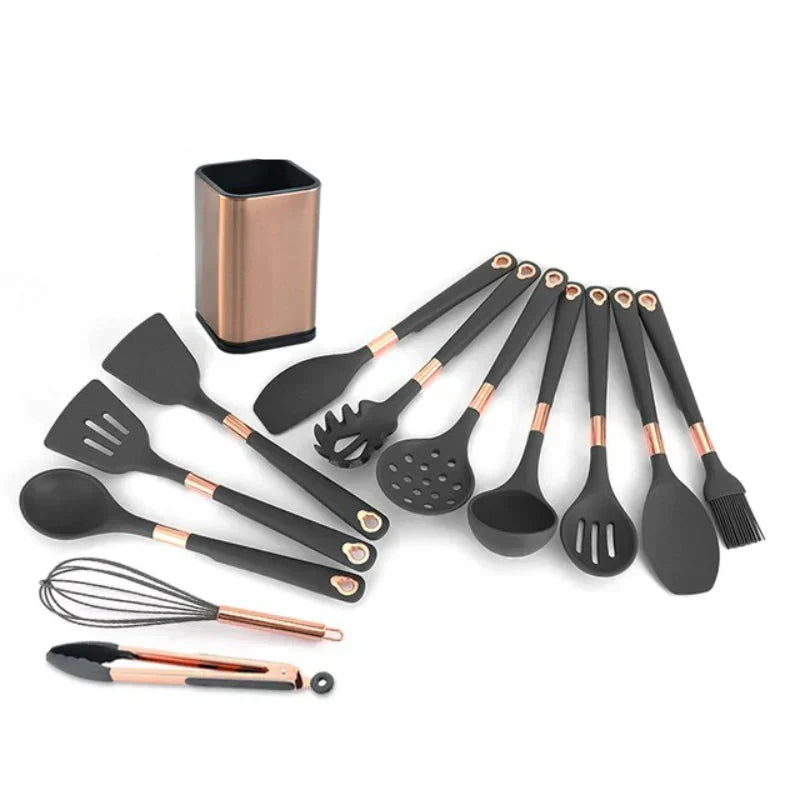 EliteCook - 12-piece gold-coated kitchen utensil set Siopsrl