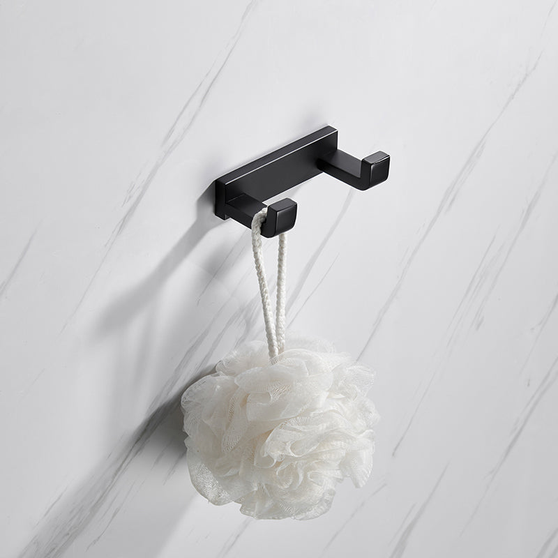Siopsrl| Matte Black 5-piece modern bathroom accessory as individual piece or as set with towel bar
