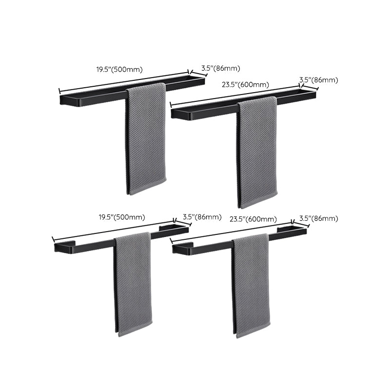 Siopsrl| Matte Black 5-piece modern bathroom accessory as individual piece or as set with towel bar
