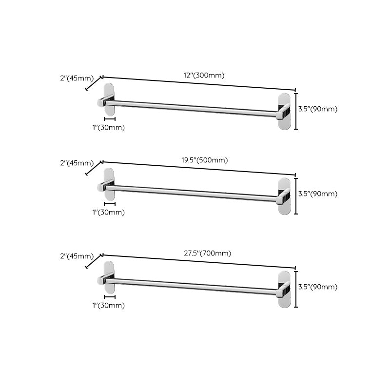 Siopsrl| 2-Piece Stainless Steel Slip Resistant Modern Chrome Bathroom Hardware Set