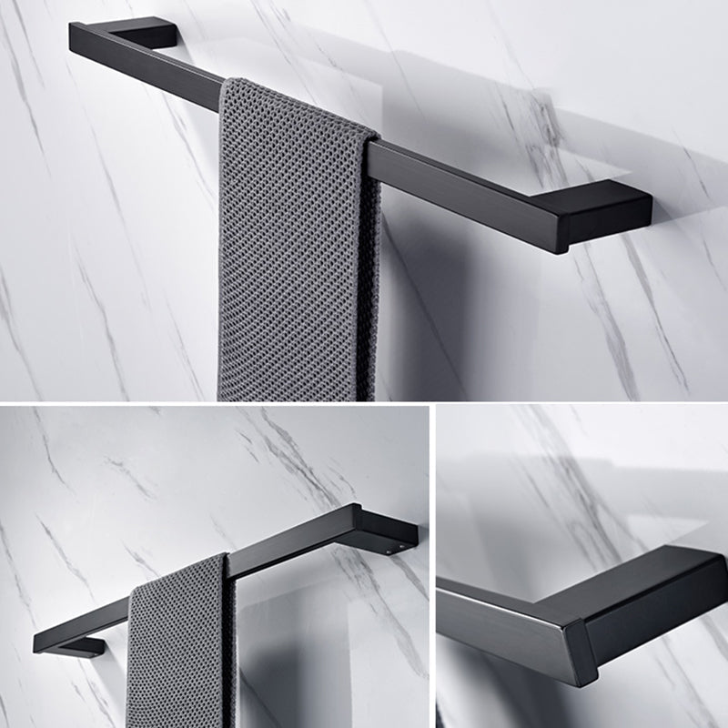 Siopsrl| 5-piece Modernism Bathroom Accessory Set in Matte Black Stainless Steel