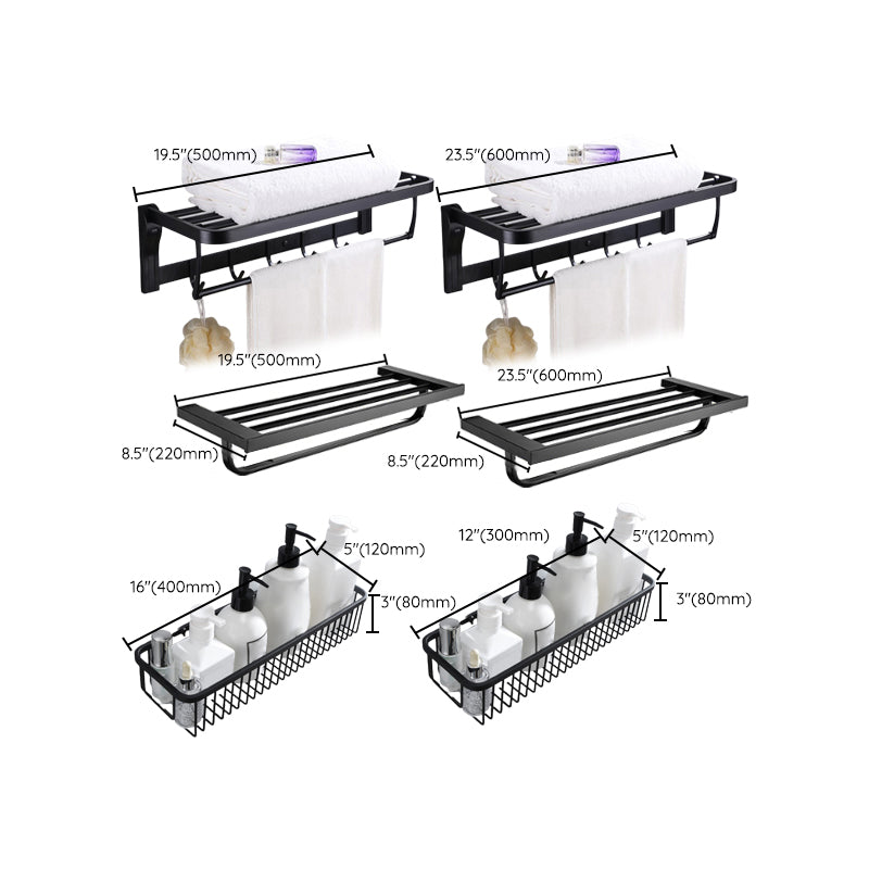 Siopsrl| 5-piece Modernism Bathroom Accessory Set in Matte Black Stainless Steel