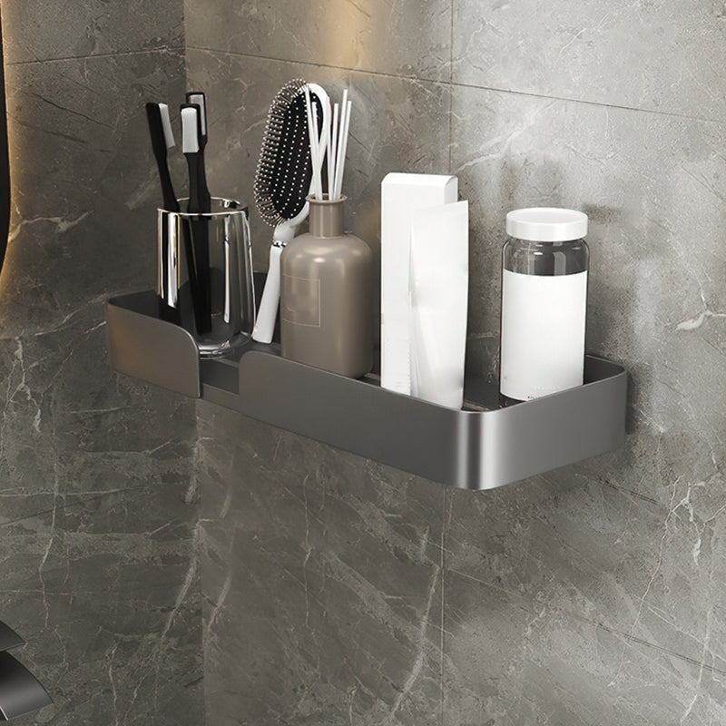 Siopsrl| 3-piece modern bathroom hardware set aluminum bathroom shelf in gray