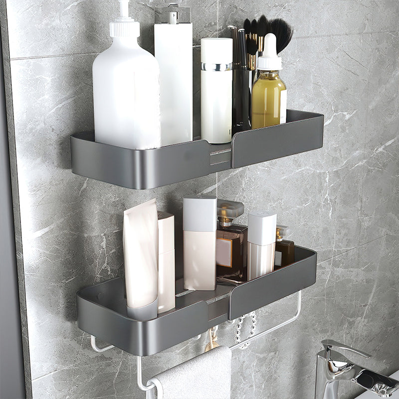 Siopsrl| 3-piece modern bathroom hardware set aluminum bathroom shelf in gray