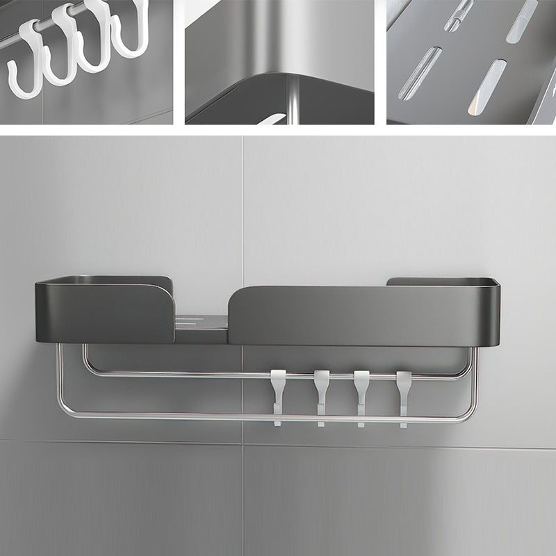 Siopsrl| 3-piece modern bathroom hardware set aluminum bathroom shelf in gray