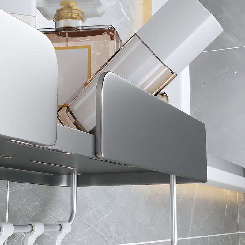 Siopsrl| 3-piece modern bathroom hardware set aluminum bathroom shelf in gray
