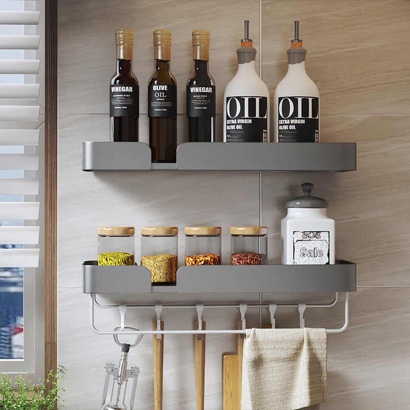 Siopsrl| 3-piece modern bathroom hardware set aluminum bathroom shelf in gray