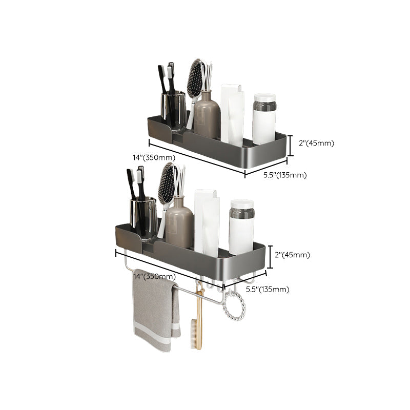 Siopsrl| 3-piece modern bathroom hardware set aluminum bathroom shelf in gray