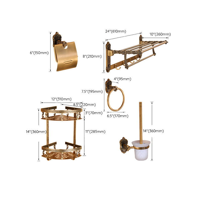 Siopsrl| Brass Accessories Hardware Set Traditional Bathroom Accessories Hardware Set