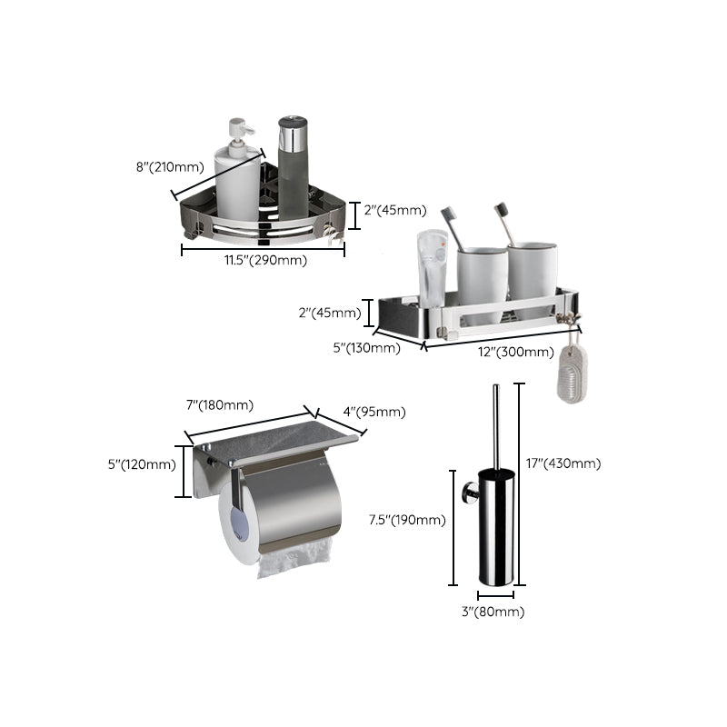 Siopsrl| Modern Bathroom Accessory Hardware Set Silver Bathroom Hardware Set