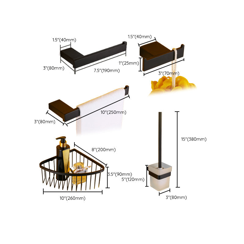 Siopsrl| Modern Bathroom Accessories Hardware Set Black Bathroom Accessories Hardware Set