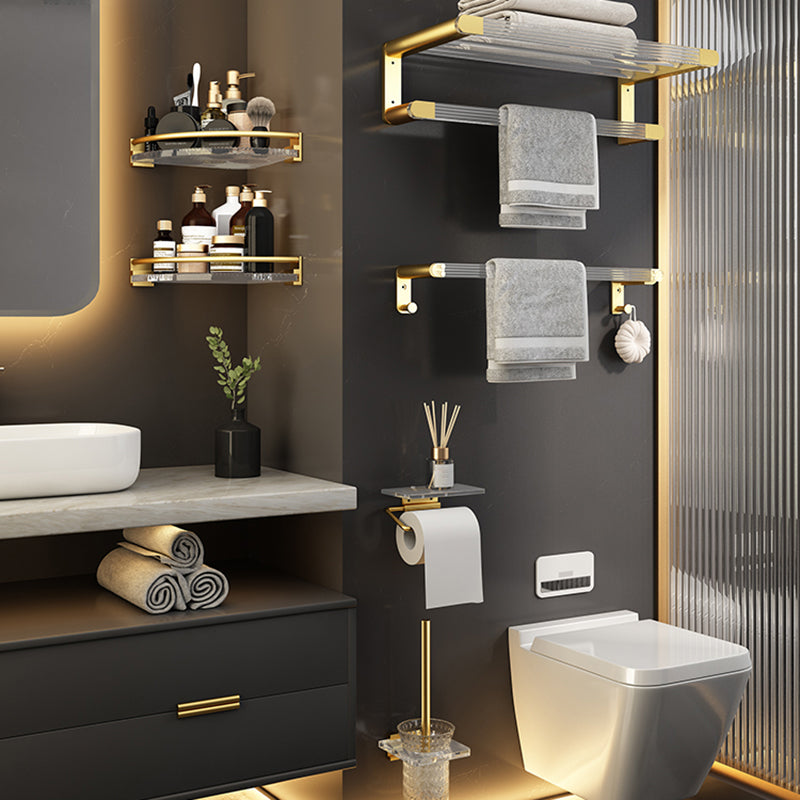 Siopsrl| 6-piece bathroom accessory set made of gold-colored metal bathroom hardware set