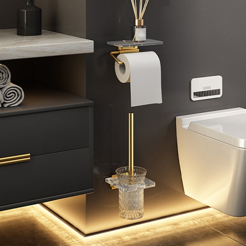 Siopsrl| 6-piece bathroom accessory set made of gold-colored metal bathroom hardware set