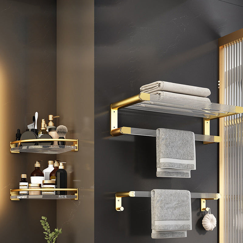 Siopsrl| 6-piece bathroom accessory set made of gold-colored metal bathroom hardware set