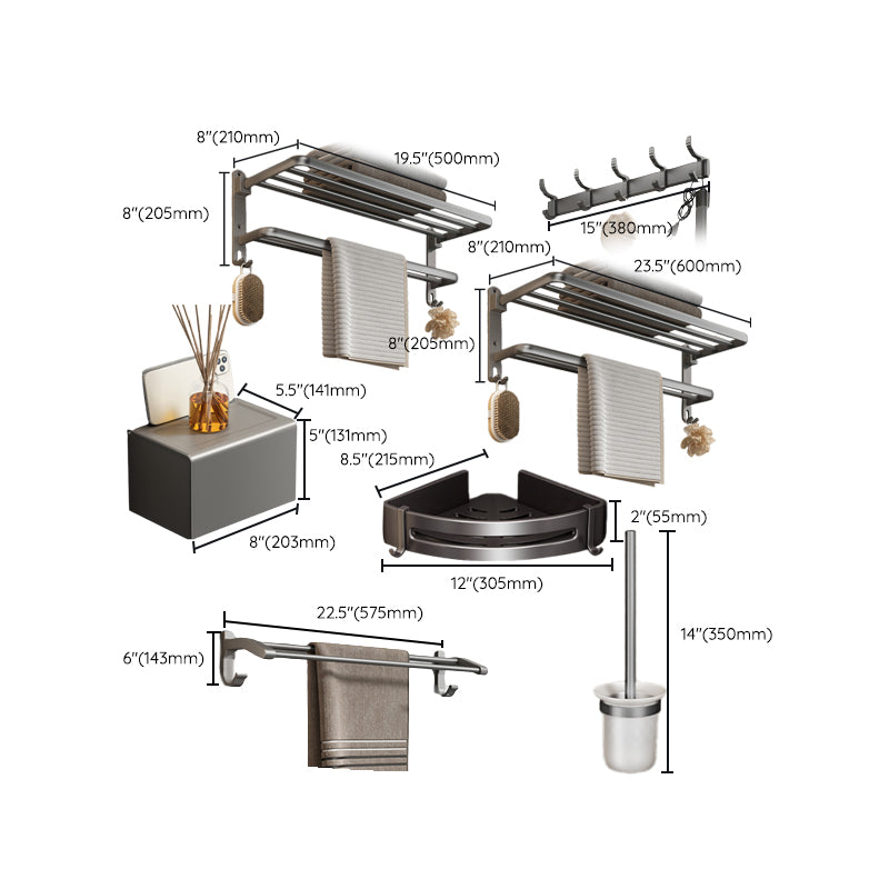 Siopsrl| Modern Bathroom Accessory Hardware Set Gray Bathroom Accessories