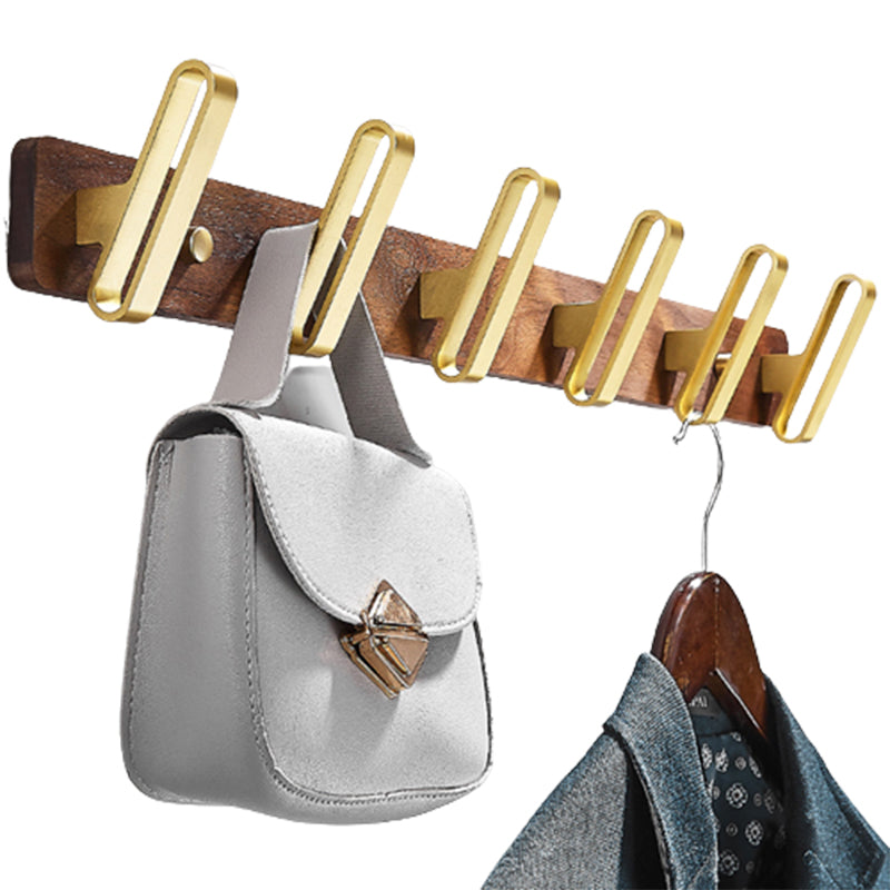 Siopsrl| 6-piece walnut bathroom accessory set metal gold bath hardware set