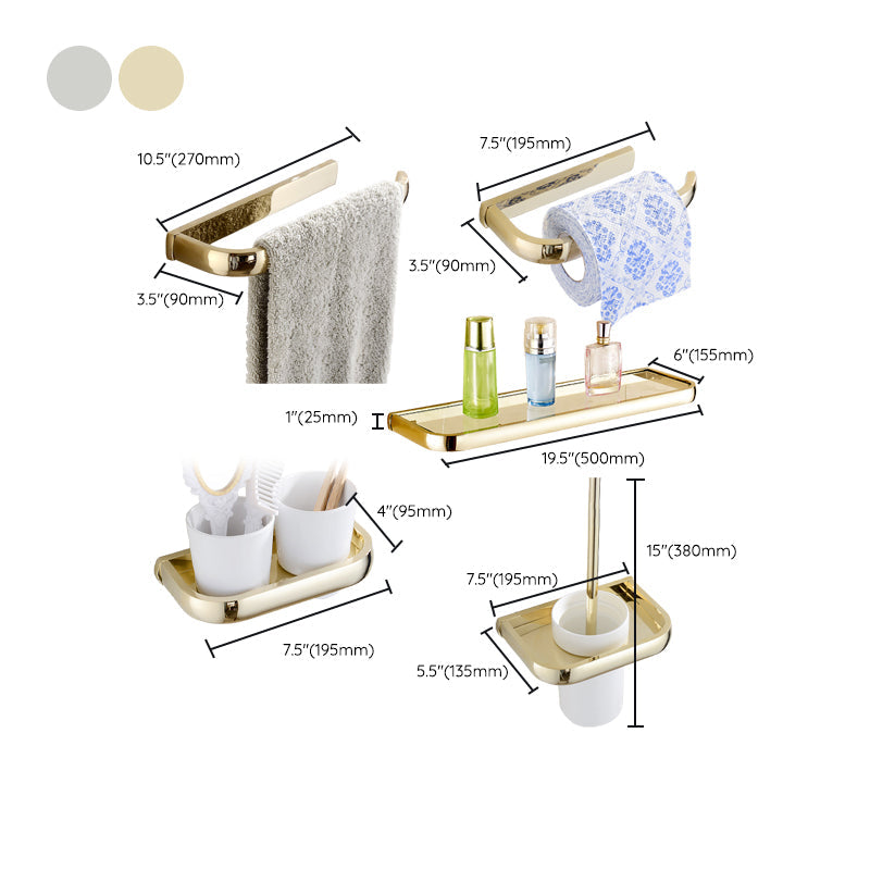 Siopsrl| Chrome/Gold Bathroom Accessories Set Modern Metal Bathroom Hardware Set