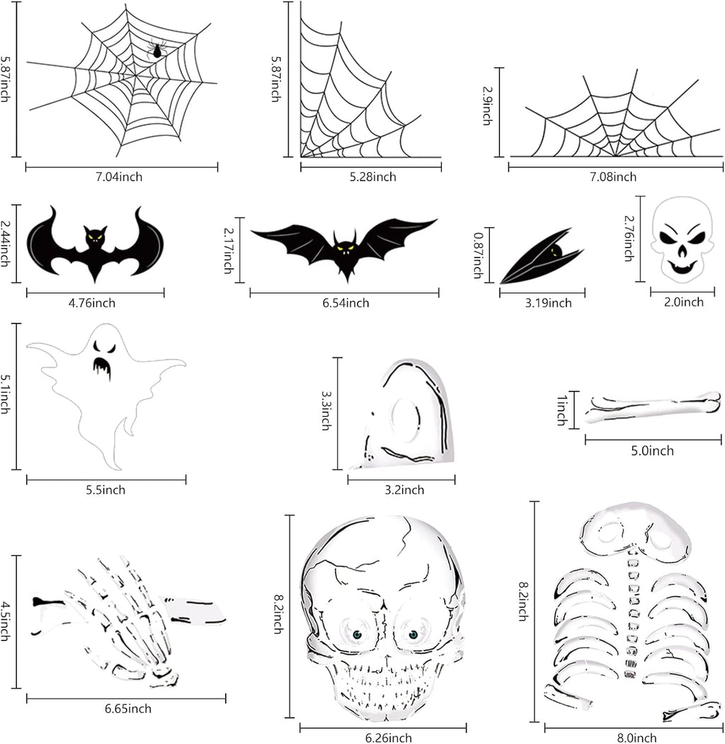 140PCS Halloween Window Clings Decor - Double-Sided Removable Stickers For Indoor Halloween Party Decorations Siopsrl