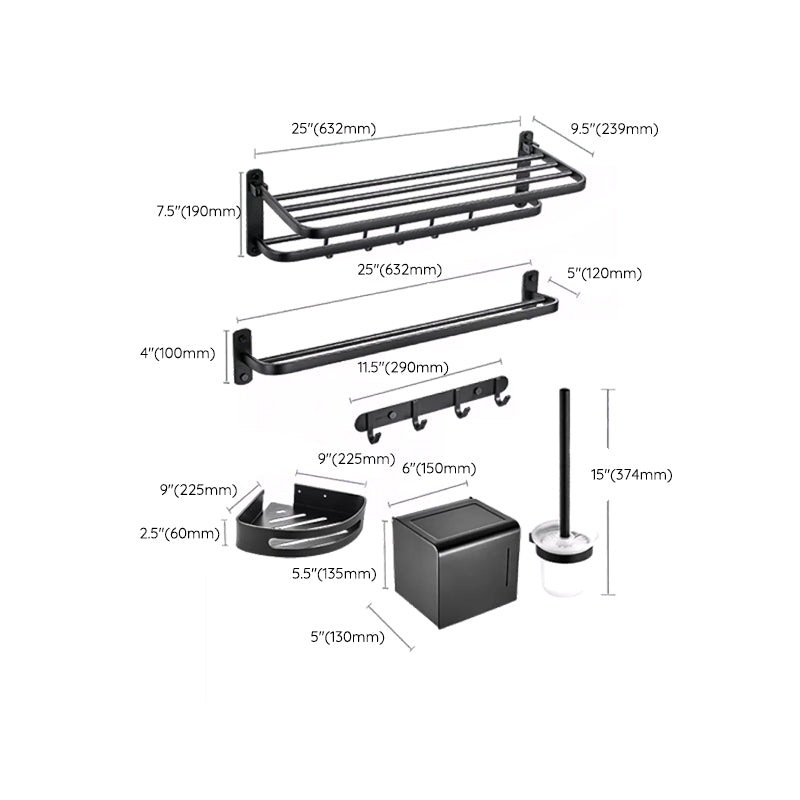 Siopsrl| Modern black bathroom accessory set towel holder bathroom shelf bathroom faucet set