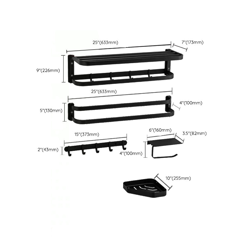 Siopsrl| Modern black bathroom accessory set towel holder bathroom shelf bathroom faucet set