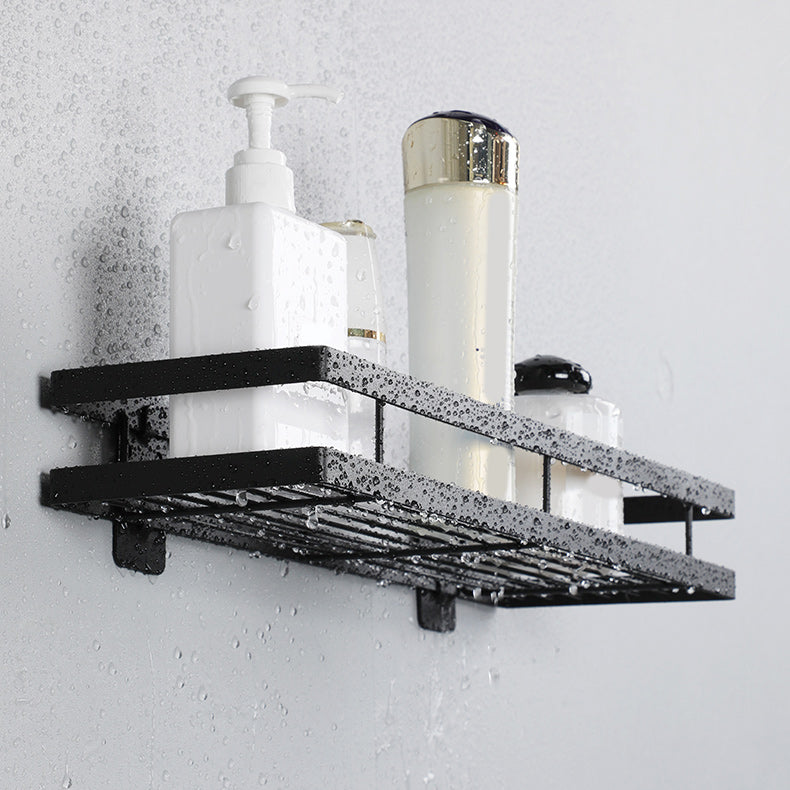 Siopsrl| 2-piece bathroom shelf made of matte black metal bathroom hardware set