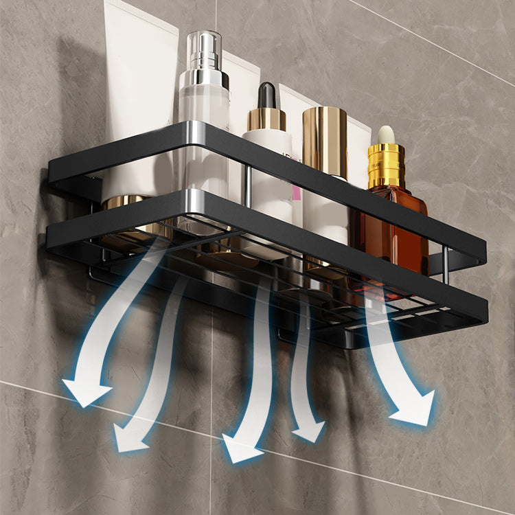 Siopsrl| 2-piece bathroom shelf made of matte black metal bathroom hardware set