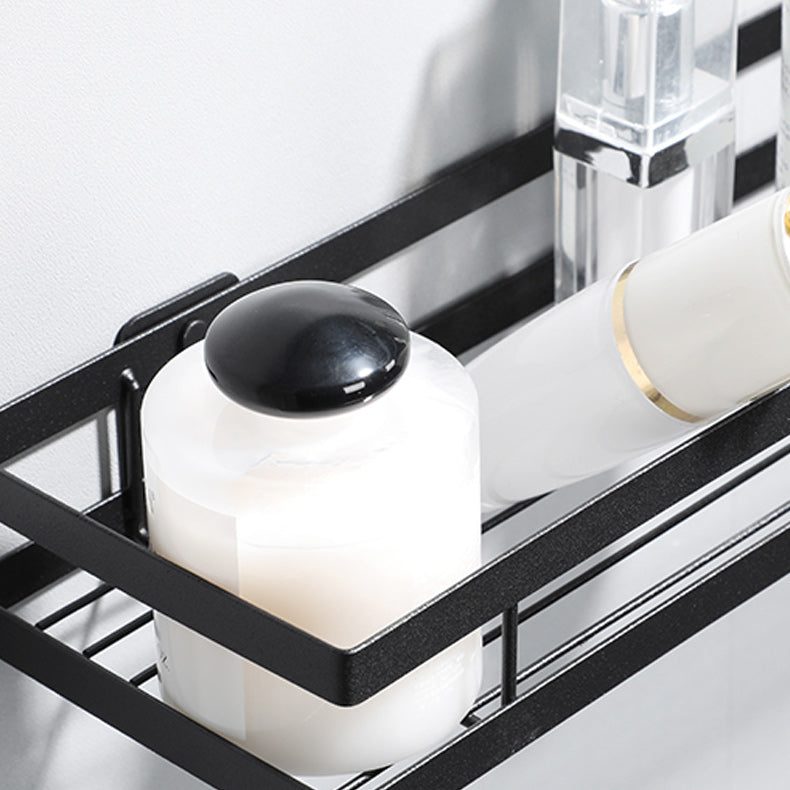 Siopsrl| 2-piece bathroom shelf made of matte black metal bathroom hardware set